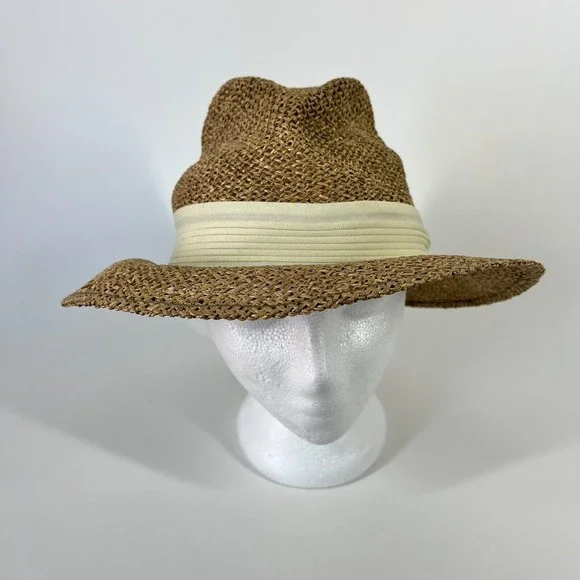 Summer Club Womens Styled In Australia Straw Hat Cream Band Natural Fiber Medium - Picture 2 of 9
